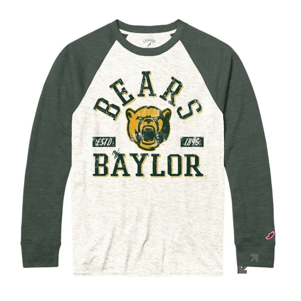 NWT Baylor University Baseball Varsity Style Tee League 91 Size L Women